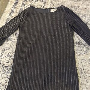 Alice + Olivia Gray Dress with Silver Stripes